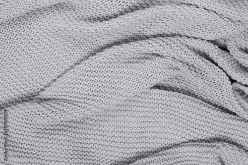 Wallpaper Mural Textured surface of knitted cotton wave plaid, top view. Soft grey wool backdrop. Seasonal cosiness flat lay. Scandinavian minimal style. Concept trendy color of year 2021 Ultimate Gray Torontodigital.ca