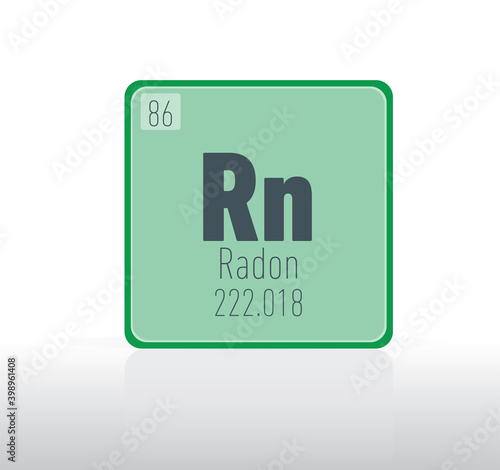 Radon periodic table single element. 