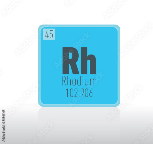 Rhodium periodic table single element. 