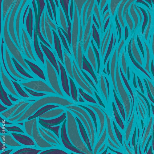 Sfondo azzurro turchese floreale quadrato texture foglie