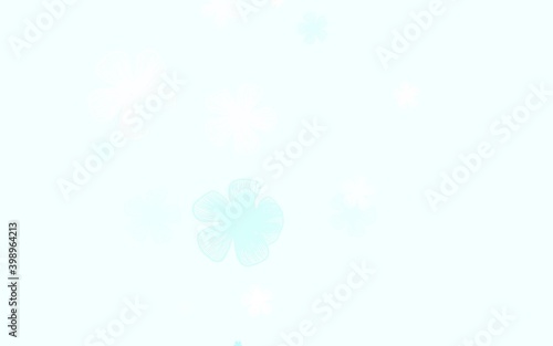 Light Blue  Green vector natural artwork with flowers.