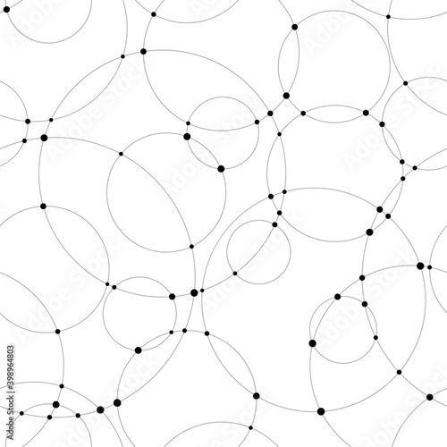 Seamless abstract background with circles and dots at their intersection