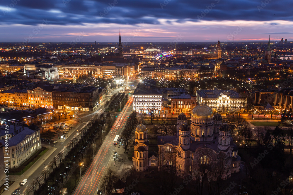 Fototapeta premium Riga night view