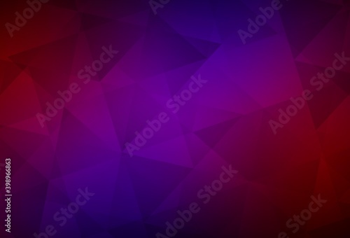Dark Blue, Red vector polygon abstract background.