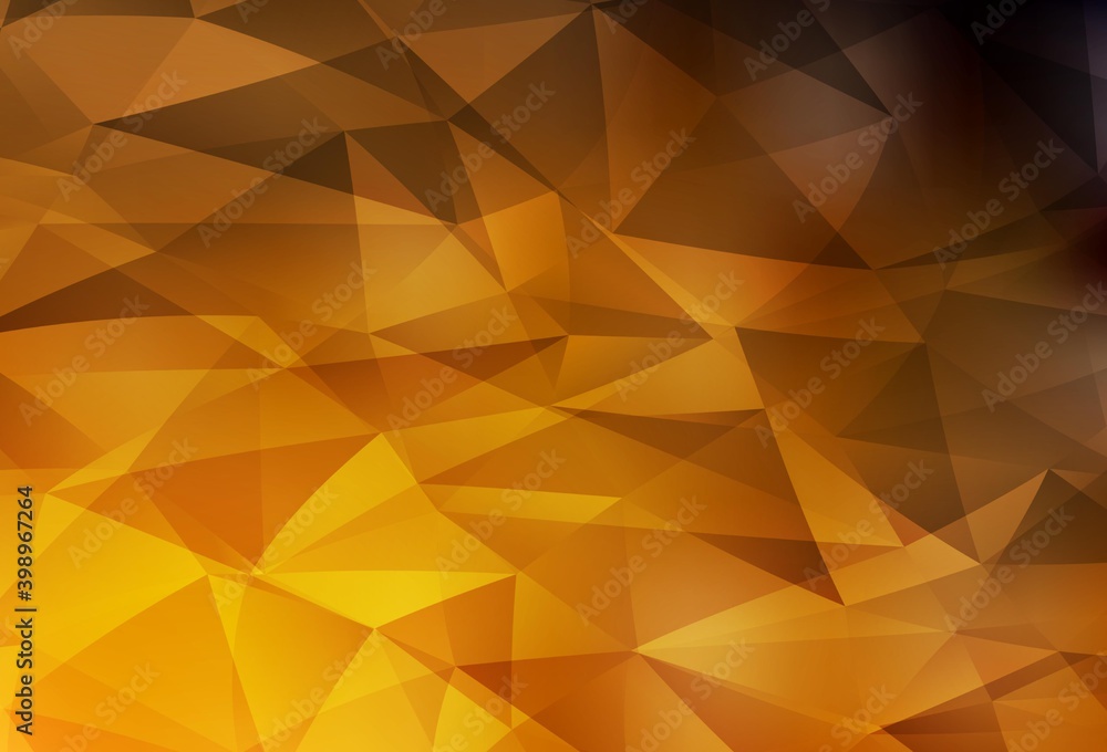 Fototapeta premium Dark Orange vector gradient triangles texture.
