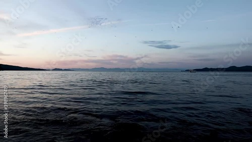 Sunset  on Johnstone Strait, Vancouver Island BC Canada photo