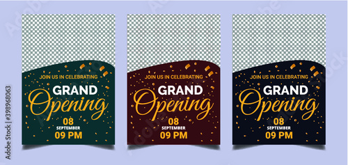 Grand opening invitation flyer Celebration banner design Use for event invitation, Vector Illustration.