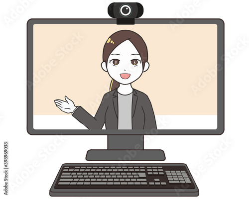 オンライン授業　女性