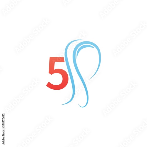 Number 5 icon logo combined with hijab icon design