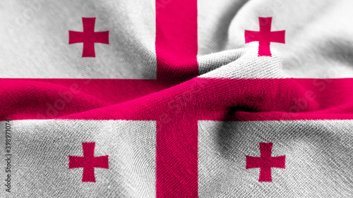 Canvas Print Georgia flag with messy wavy fabric pattern