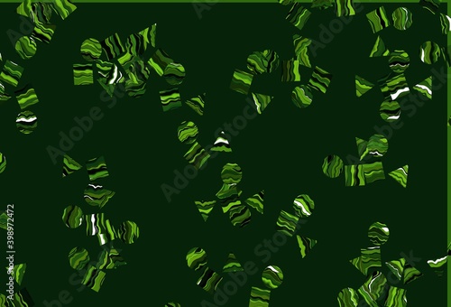 Light Green vector template with crystals, circles, squares.