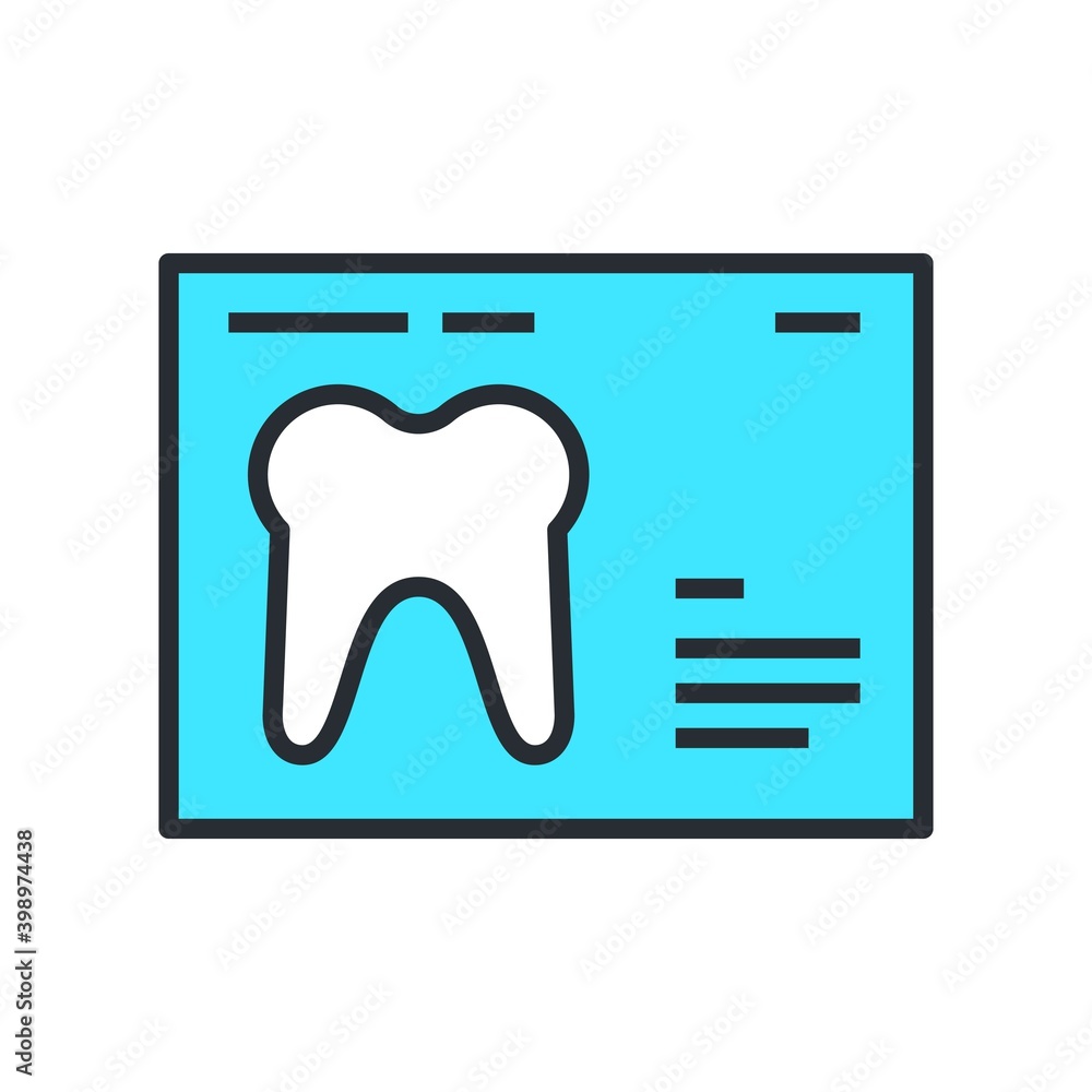 Dental x-ray flat icon. Tooth scan symbol. Dental x-ray flat icon. Tooth scan symbol.