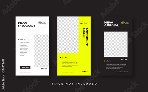 Stories template set for banner sale, presentation, flyer, poster, invitation. Screen backdrop for mobile app. Instagram story mockup.