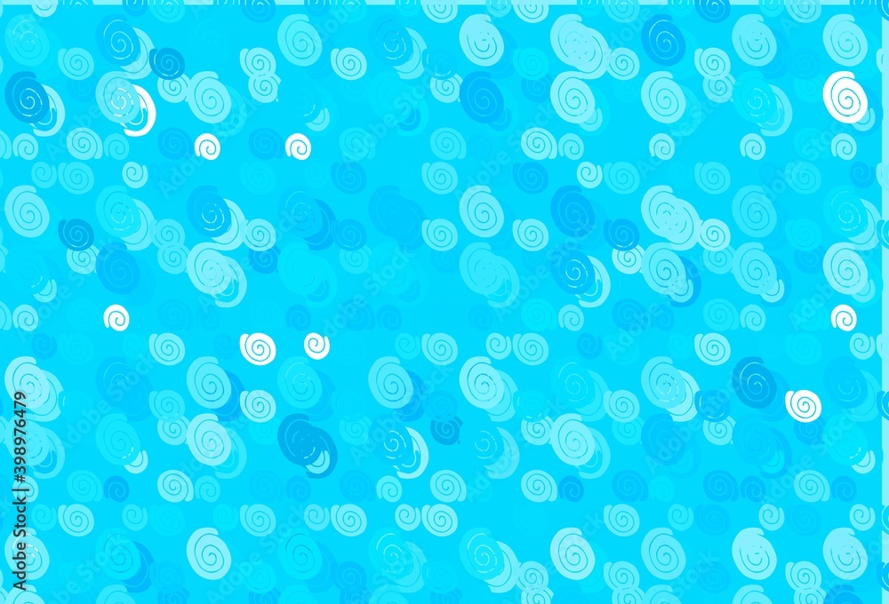 Light BLUE vector background with curved circles.