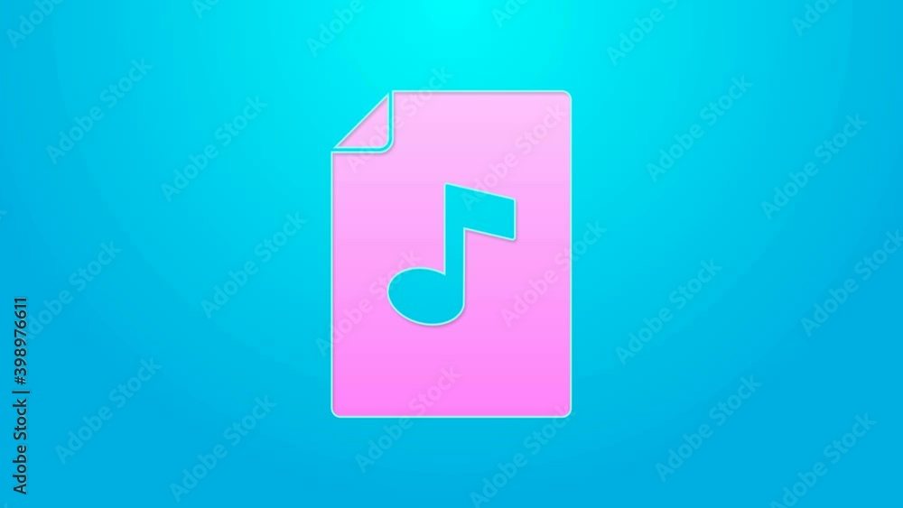 Pink line Music book with note icon isolated on blue background. Music sheet with note stave. Notebook for musical notes. 4K Video motion graphic animation Pink line Music book with note icon isolated on blue background. Music sheet with note stave. Notebook for musical notes. 4K Video motion graphic animation