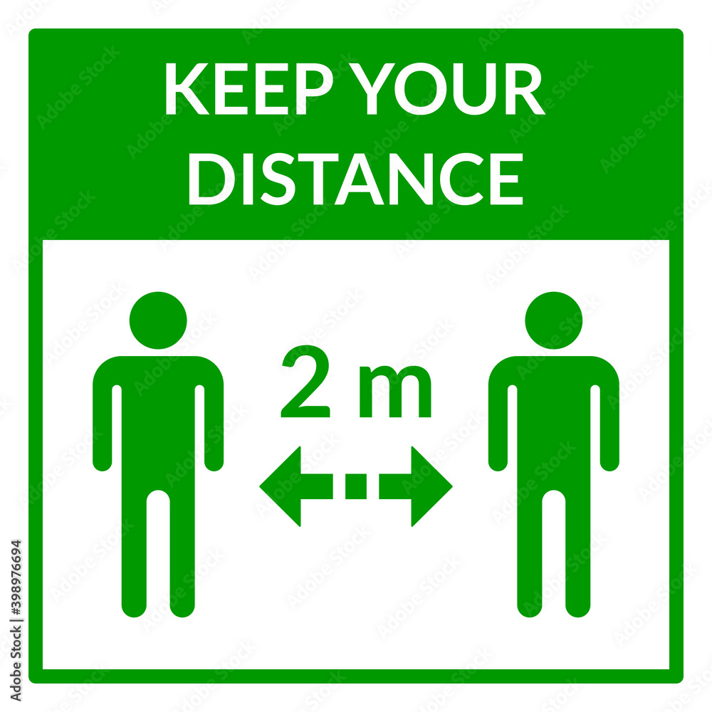Keep Your Distance 2 m or 2 Metres Square Social Distance Instruction Icon. Vector Image. Keep Your Distance 2 m or 2 Metres Square Social Distance Instruction Icon. Vector Image.