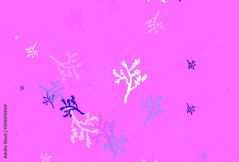 Light Purple vector abstract backdrop with sakura.