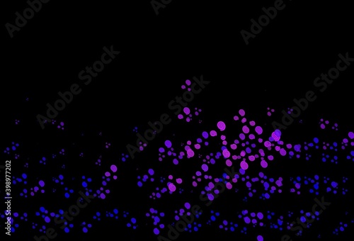 Dark Pink, Blue vector background with bubble shapes.