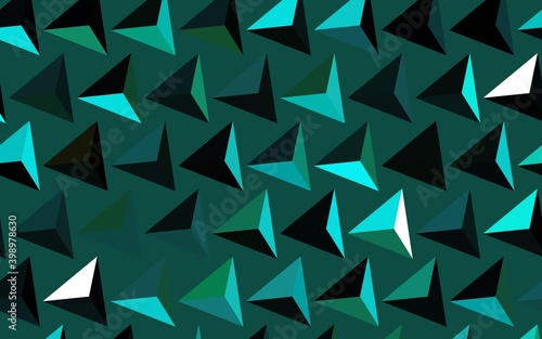 Dark Green vector background with polygonal style.