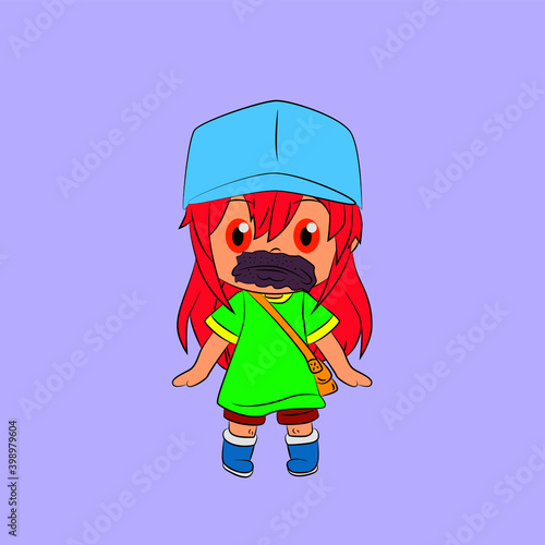 girl laughing and talk out loud, streetwear or t-shirt design