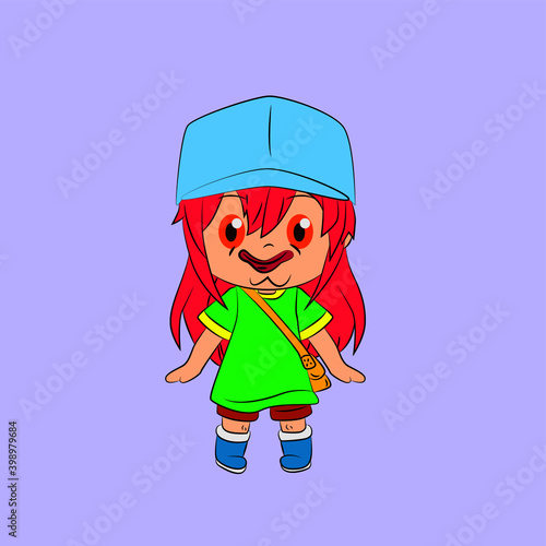 girl laughing and talk out loud, streetwear or t-shirt design