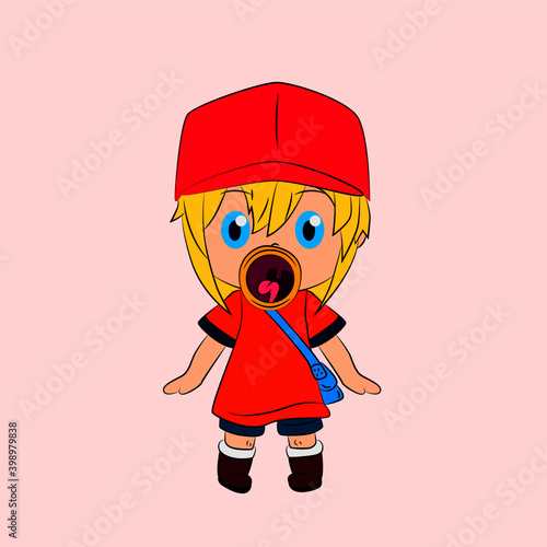 girl laughing and talk out loud, streetwear or t-shirt design