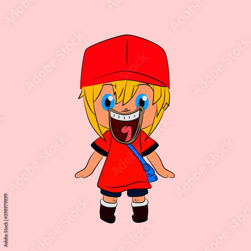 girl laughing and talk out loud, streetwear or t-shirt design