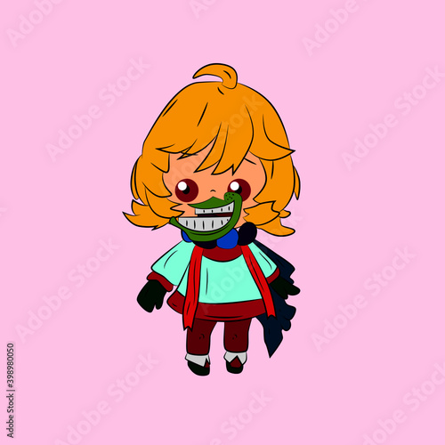 girl laughing and talk out loud, streetwear or t-shirt design