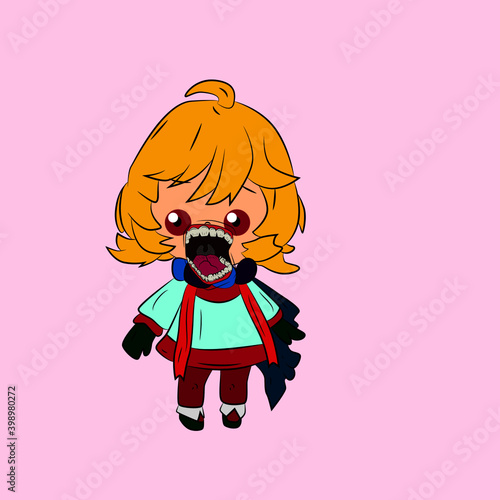 girl laughing and talk out loud, streetwear or t-shirt design