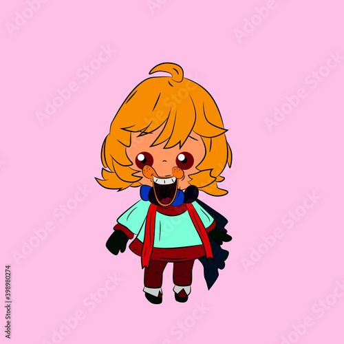 girl laughing and talk out loud, streetwear or t-shirt design