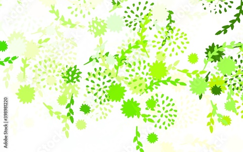 Light Green, Yellow vector elegant wallpaper with flowers © smaria2015