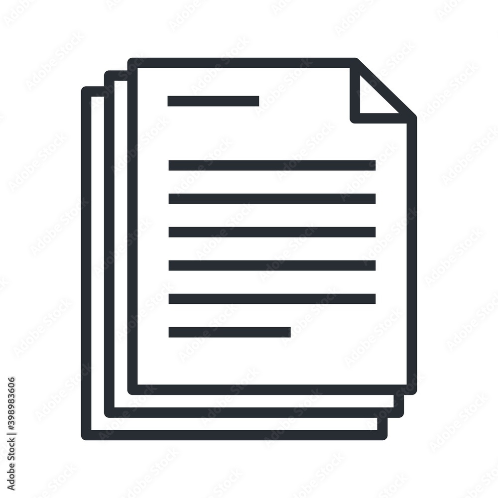 Documents icon in line design style. Documents icon in line design style.