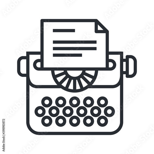 Typewriter vector icon in line style.