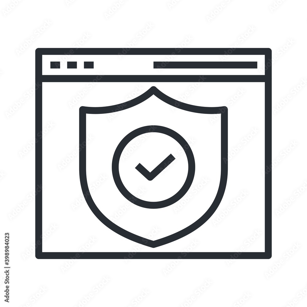 Website security icon in line design style. Internet safety sign. Website security icon in line design style. Internet safety sign.