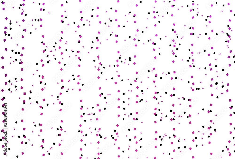 Light Pink vector backdrop with lines, circles, rhombus.