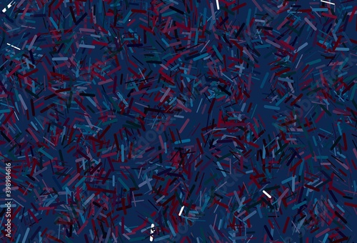 Dark blue  red vector texture with colorful lines.