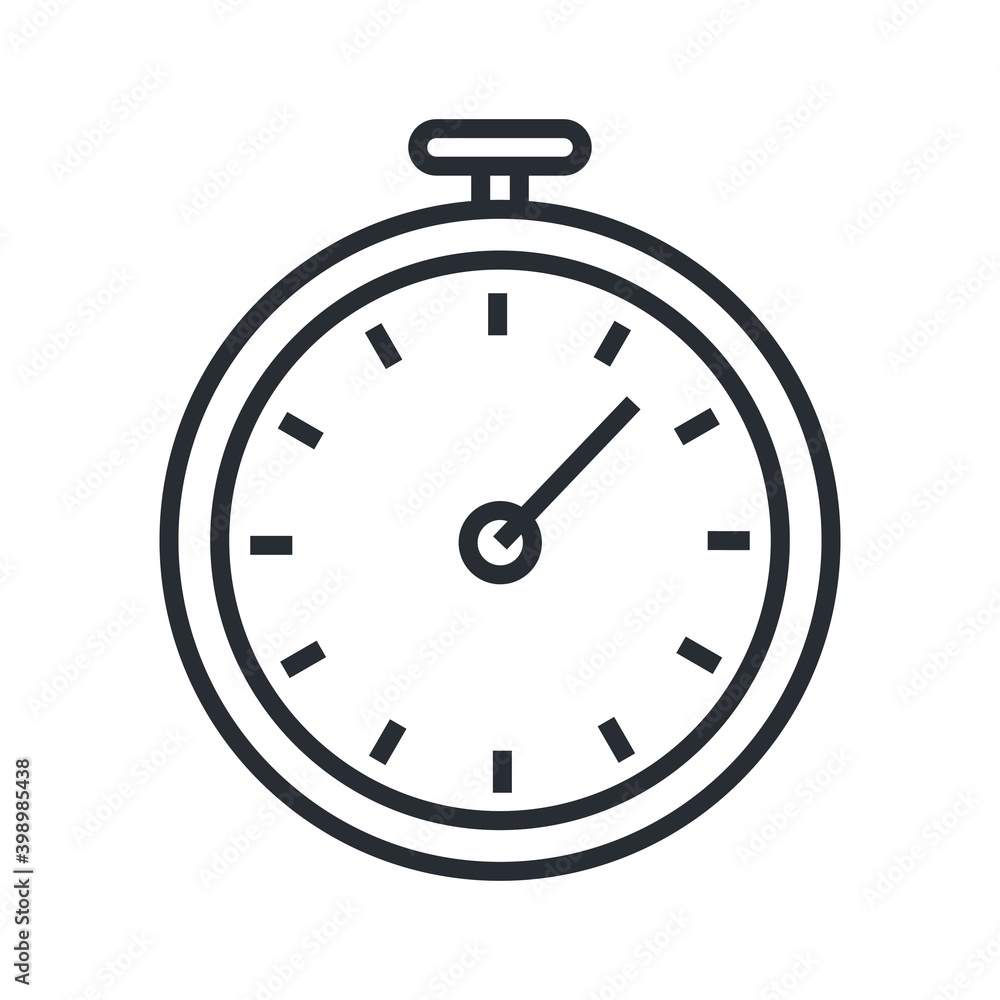 Stopwatch icon in line style. Timer, business deadline concept. Stopwatch icon in line style. Timer, business deadline concept.