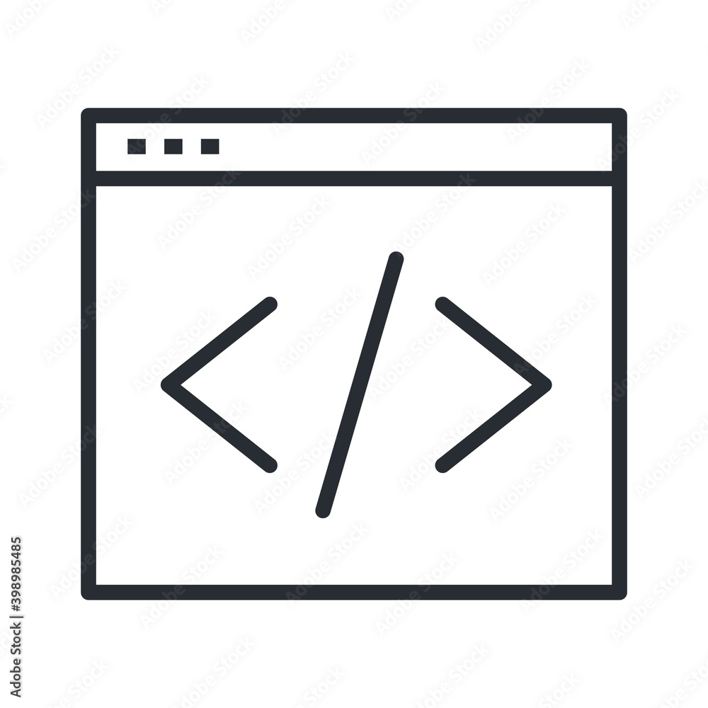 Web development icon in line design style. Programming, coding concept. Web development icon in line design style. Programming, coding concept.