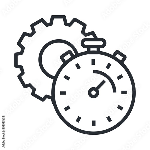 Modern Line Time Management Vector Icon for Web and Mobile Application