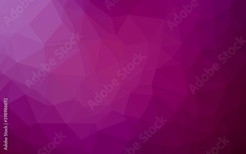 Dark Purple vector polygon abstract background.