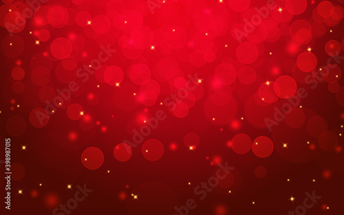 Red bokeh blur background. Christmas and New year light abstract concept. photo