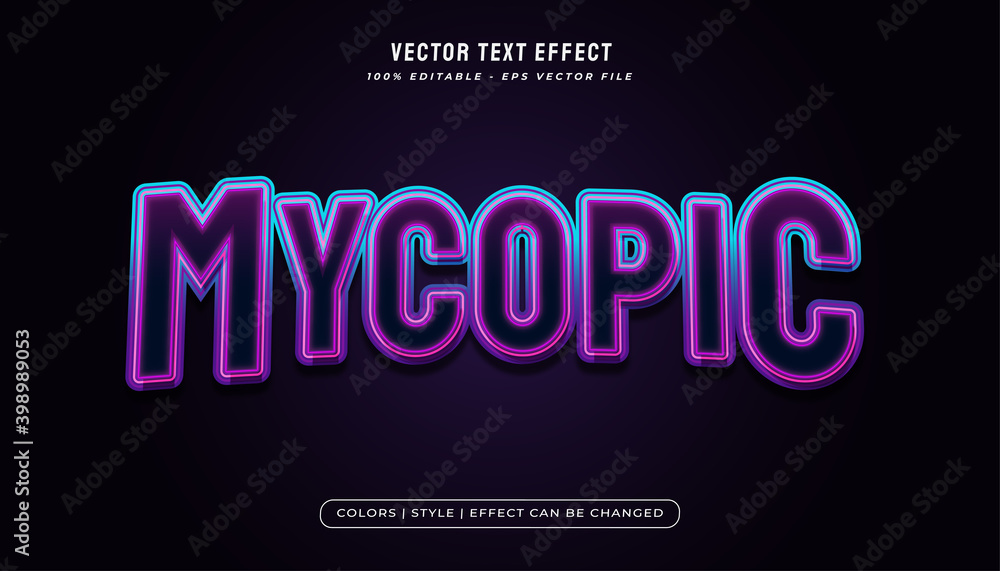 Black and colorful text style with neon effect
