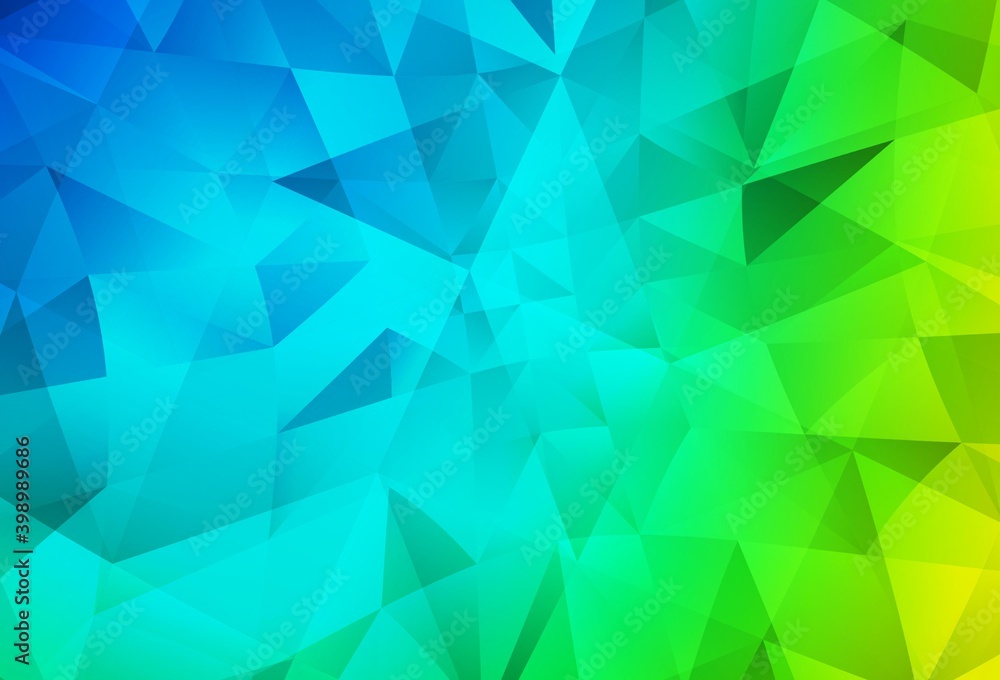 Obraz premium Light Blue, Green vector polygon abstract backdrop.
