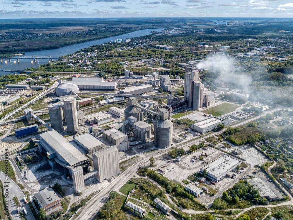 Fototapeta premium Cement plant, aerial view.