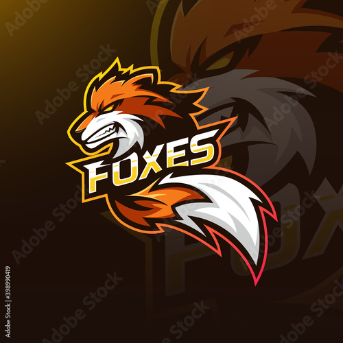 Foxes mascot e sport logo template