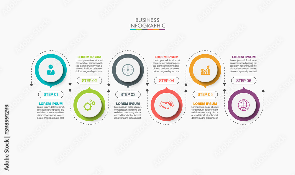 Vetor de Business data visualization. timeline infographic icons ...