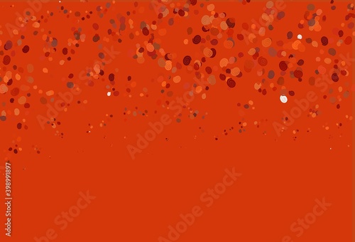 Light Orange vector pattern with lines  ovals.