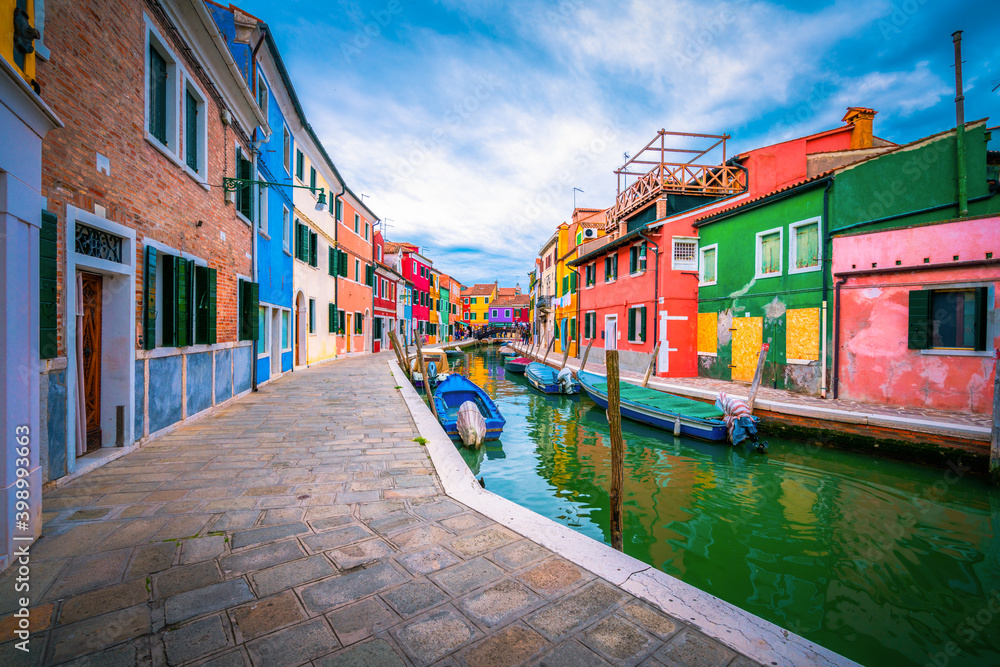 Colourful Burano island in Italy