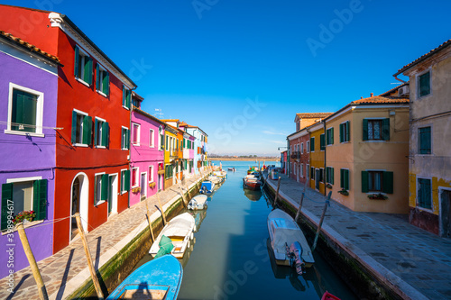 Colourful Burano island near Venice  Italy