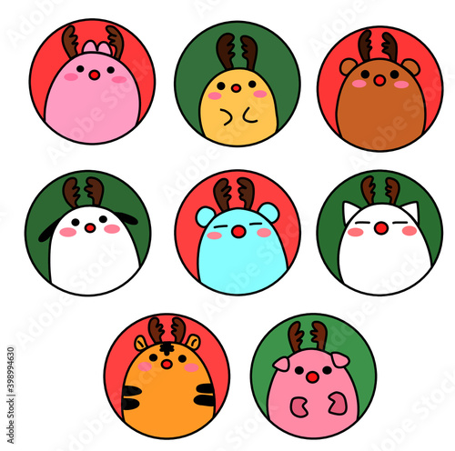 set of funny santa claus